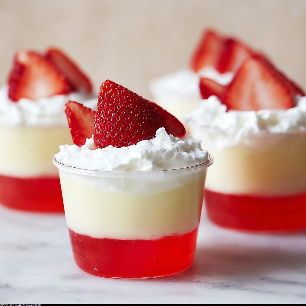 Strawberry Cheesecake Pudding Shots Recipe - Recipe Image