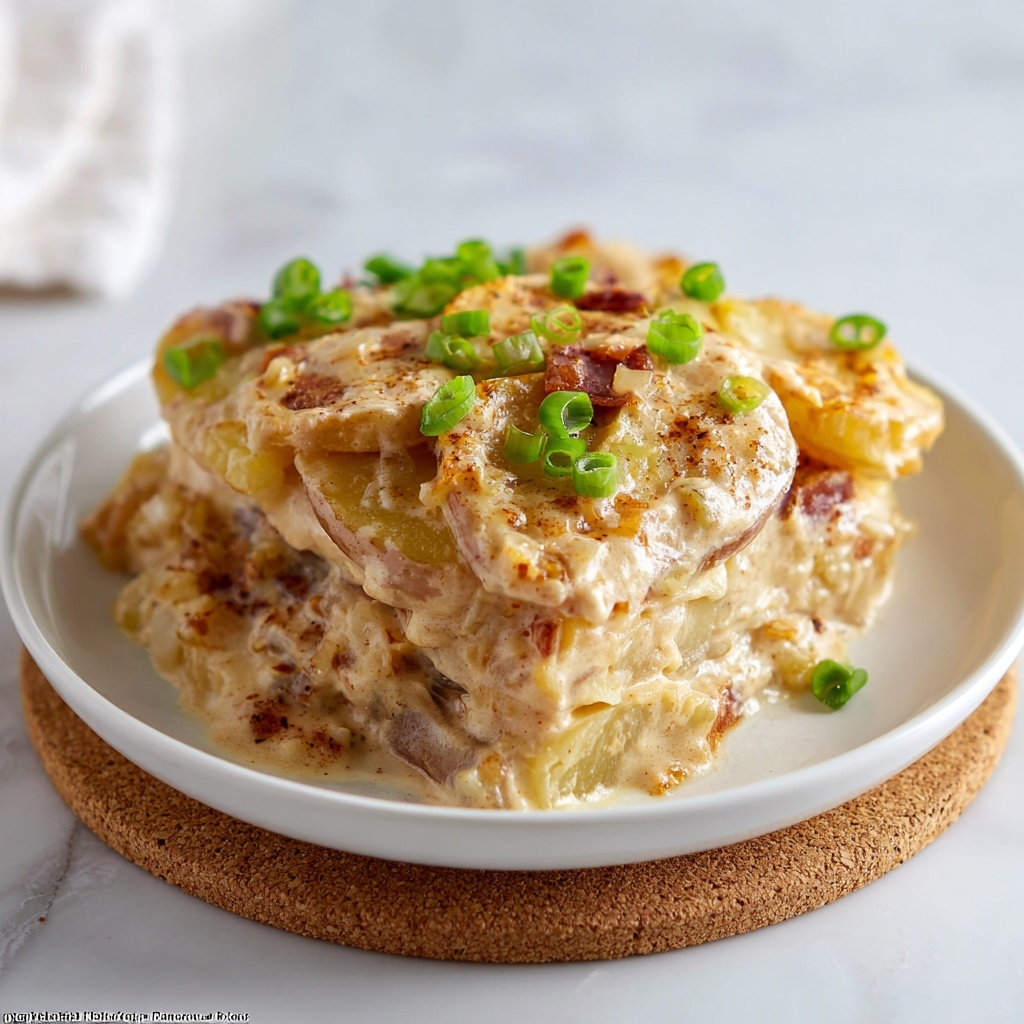 Cheesy Loaded Scalloped Potatoes Recipe - Recipe Image