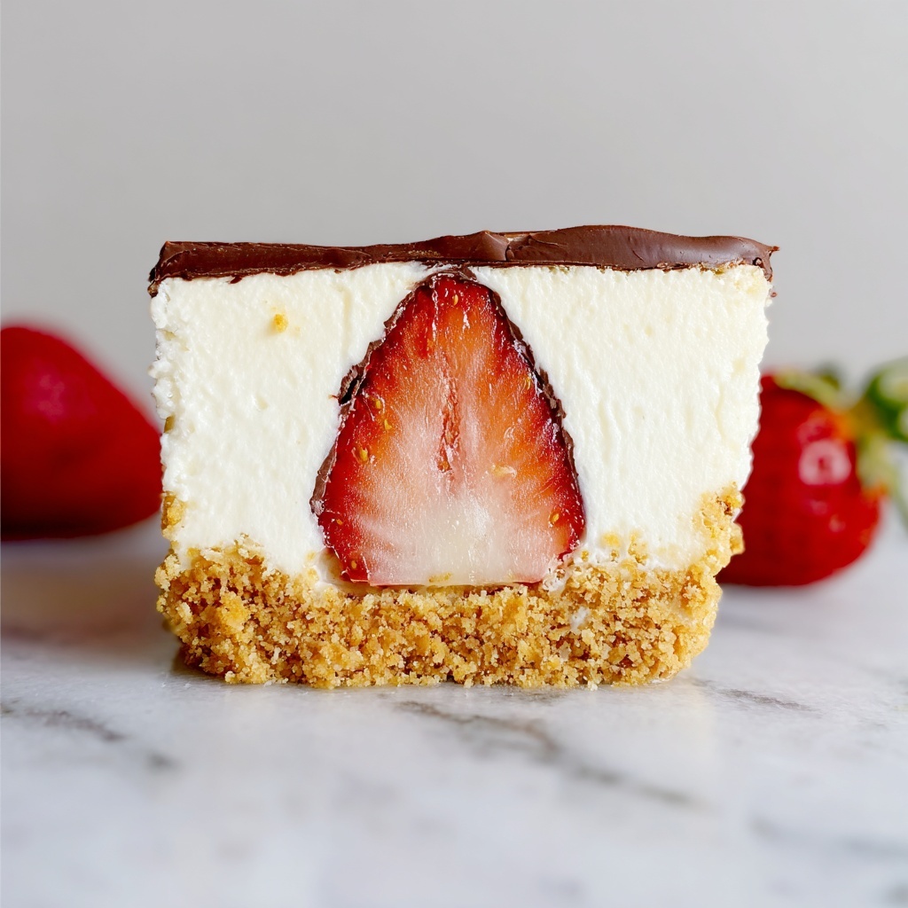 Cheesecake Stuffed with Chocolate Covered Strawberries Recipe - Recipe Image