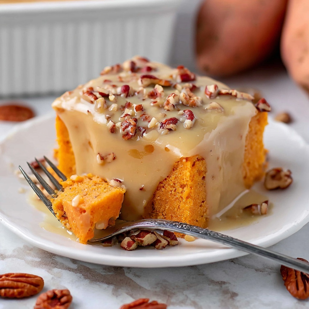Sweet Potato Cake with Cinnamon and Pecan Topping Recipe - Recipe Image