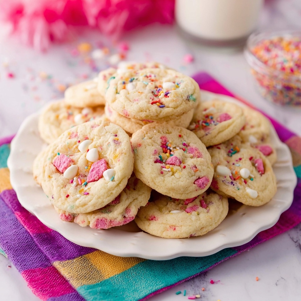Circus Animal Cookies with White Chocolate and Rainbow Nonpareils Recipe - Recipe Image
