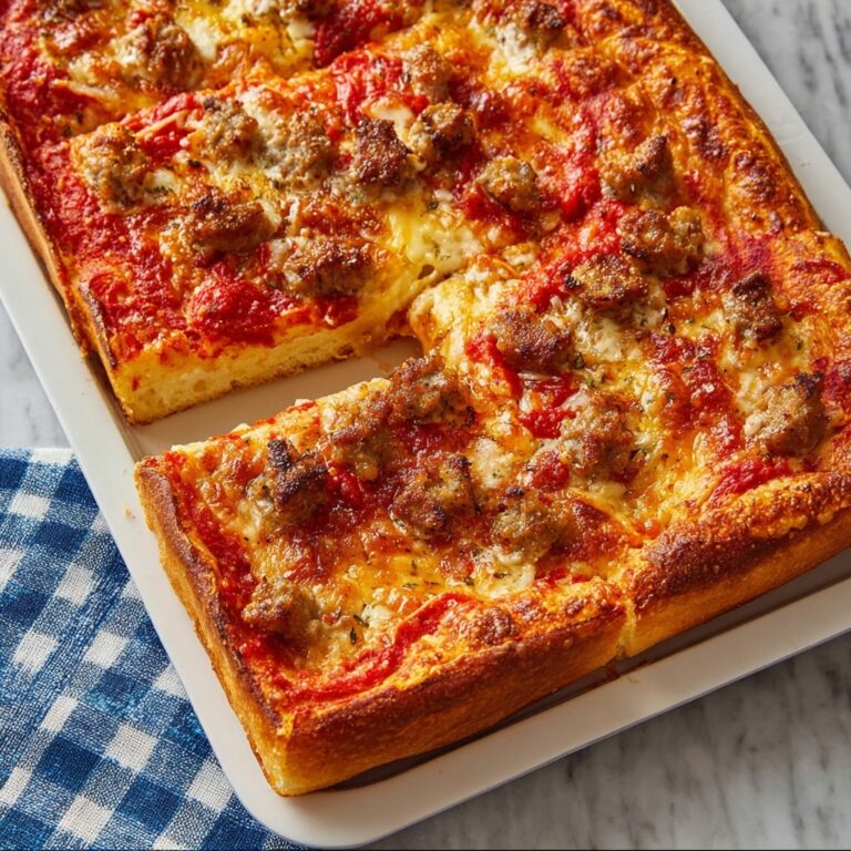 Sheet Pan Pizza with Italian Sausage and Mozzarella Recipe