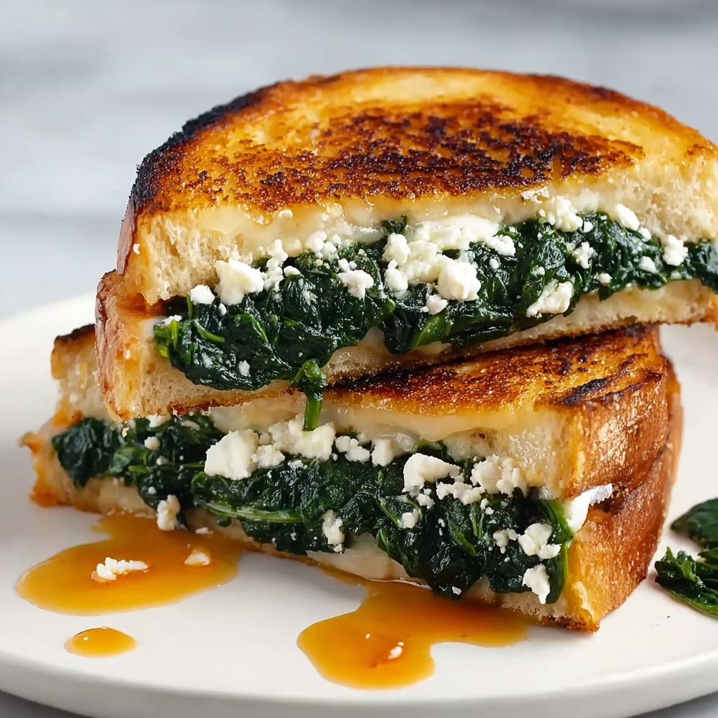 Spinach Feta Grilled Cheese Sandwiches Recipe - Recipe Image