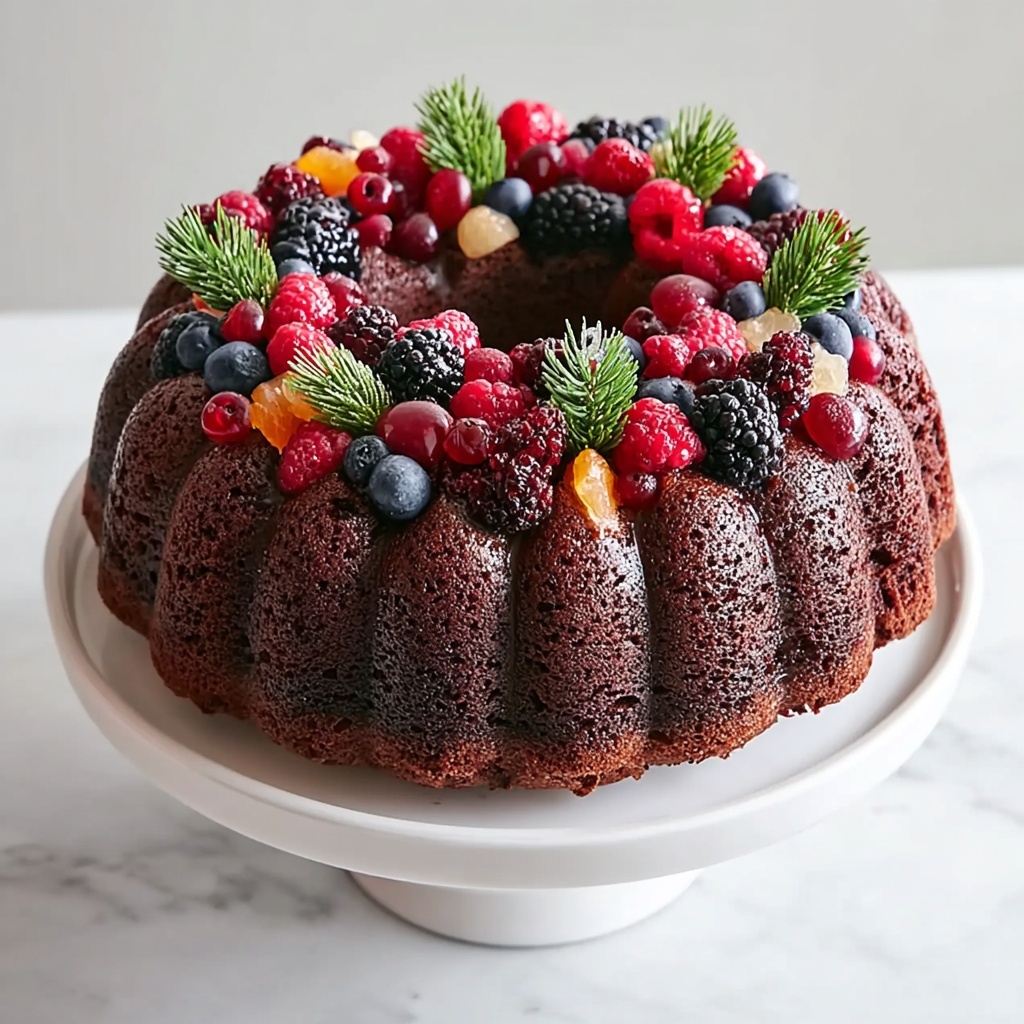 Festive and Wholesome: Healthy Christmas Fruit Bundt Cake Recipe - Recipe Image