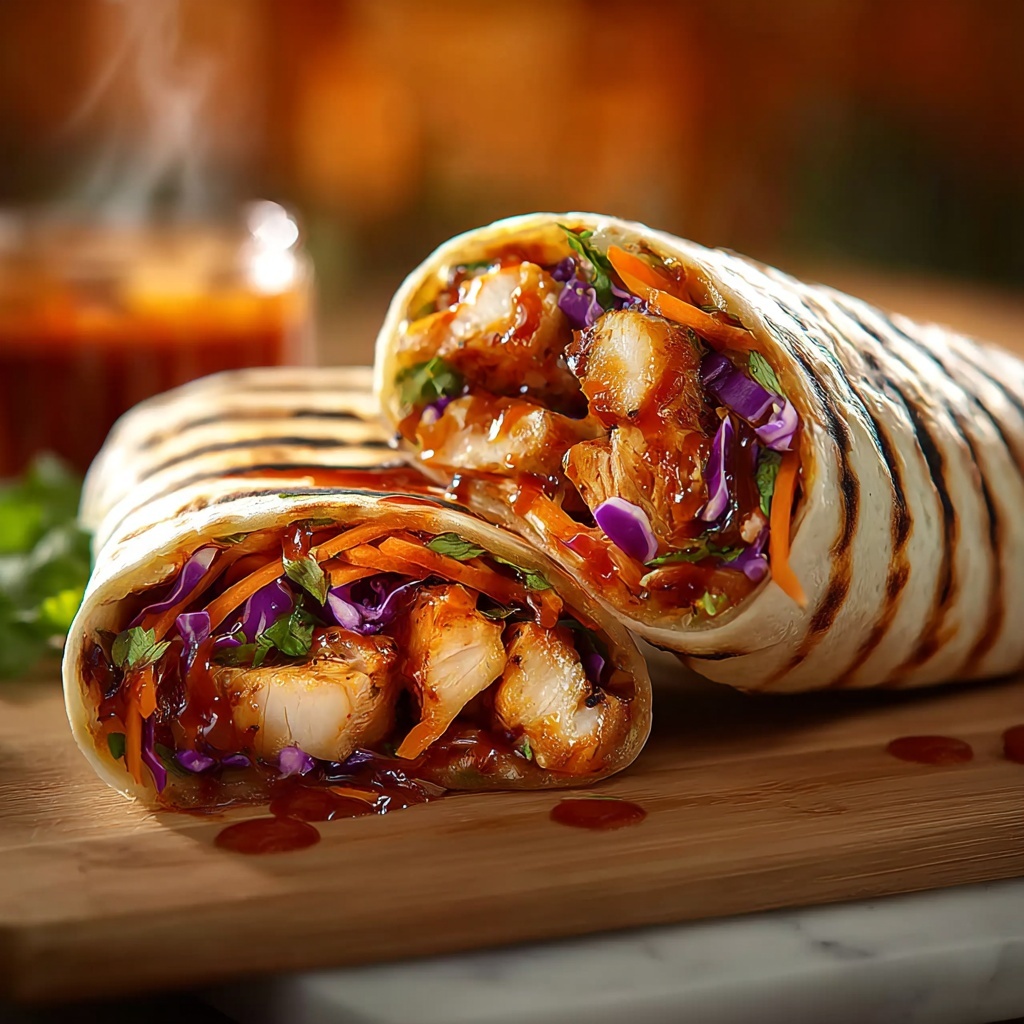 Sweet Chili Chicken Wraps – Quick, Crunchy, and Irresistibly Delicious Recipe - Recipe Image