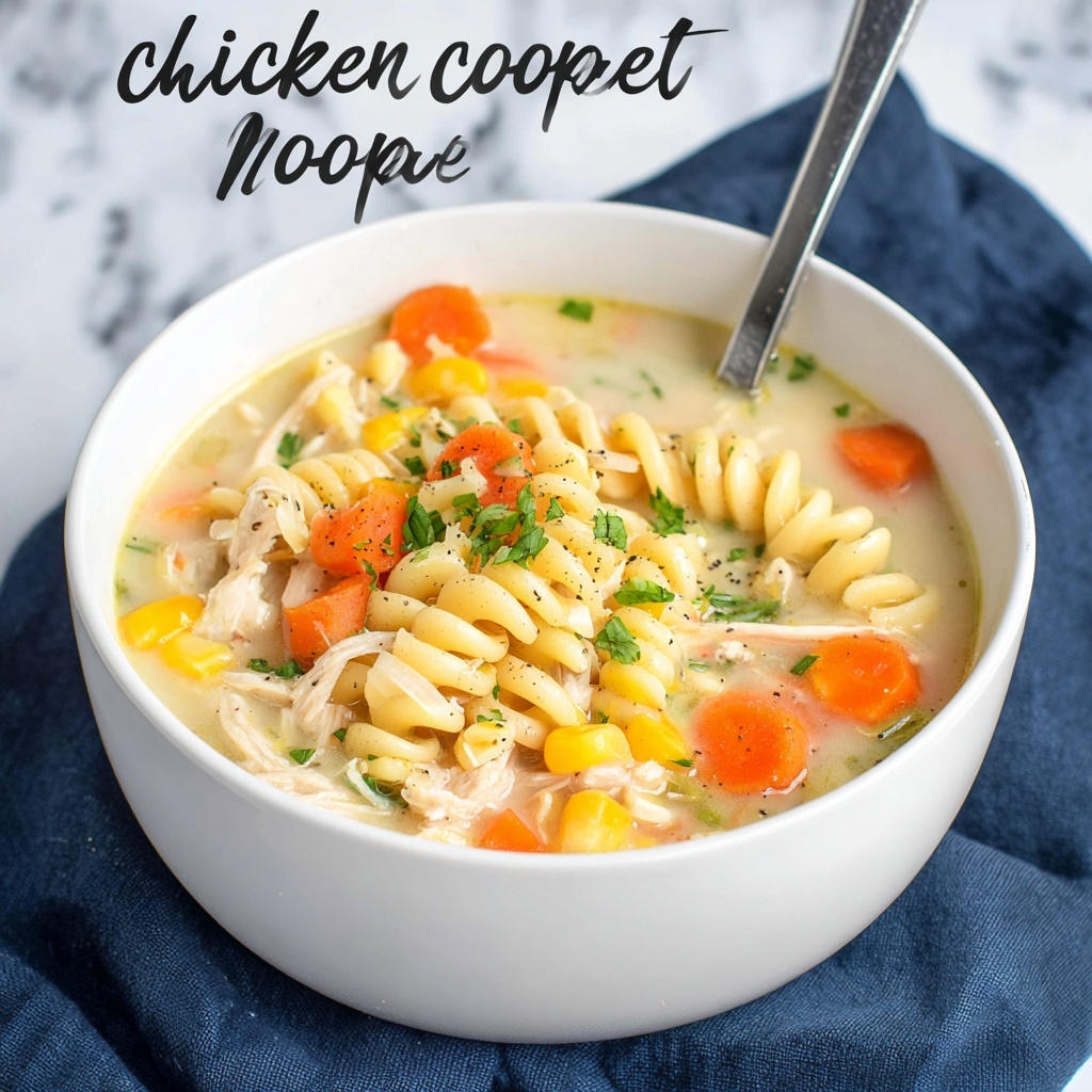 Creamy Crockpot Chicken Noodle Soup Recipe - Recipe Image