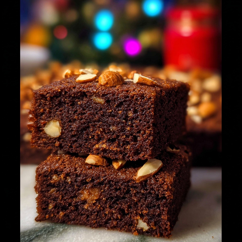 Pumpkin Gingerbread Sheet Cake with Lemon Vanilla Glaze and Sliced Almond Topping Recipe - Recipe Image