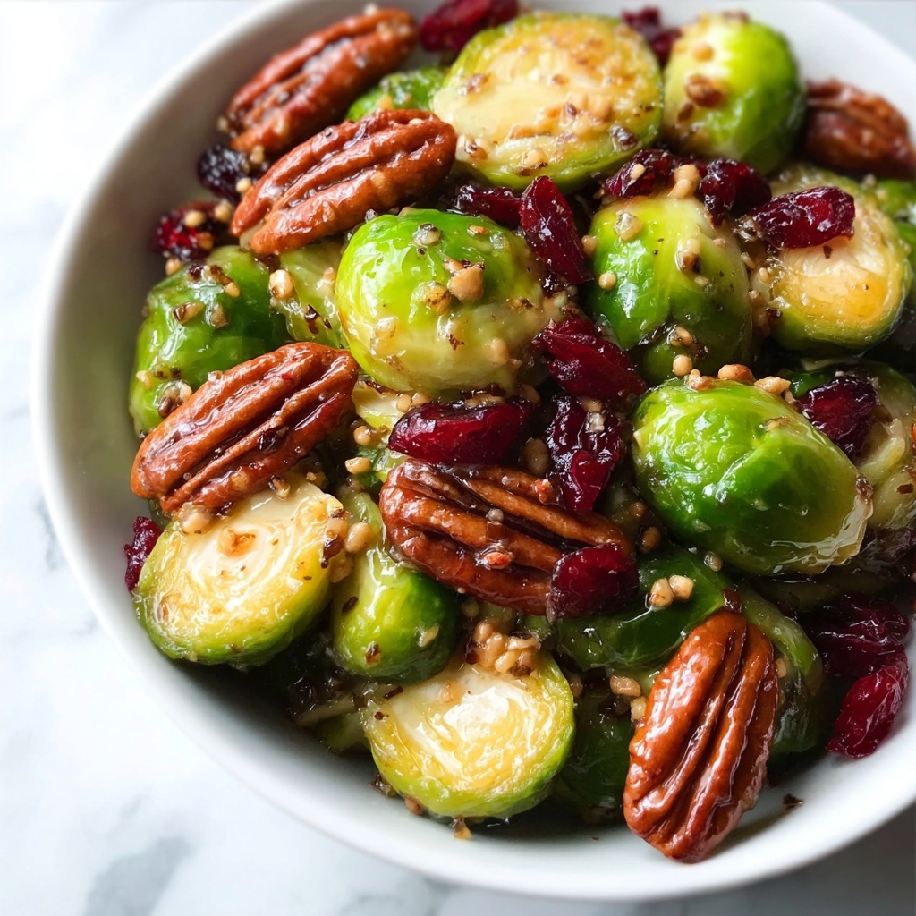 Roasted Brussels Sprouts with Bacon, Pecans, and Cranberries Recipe - Recipe Image