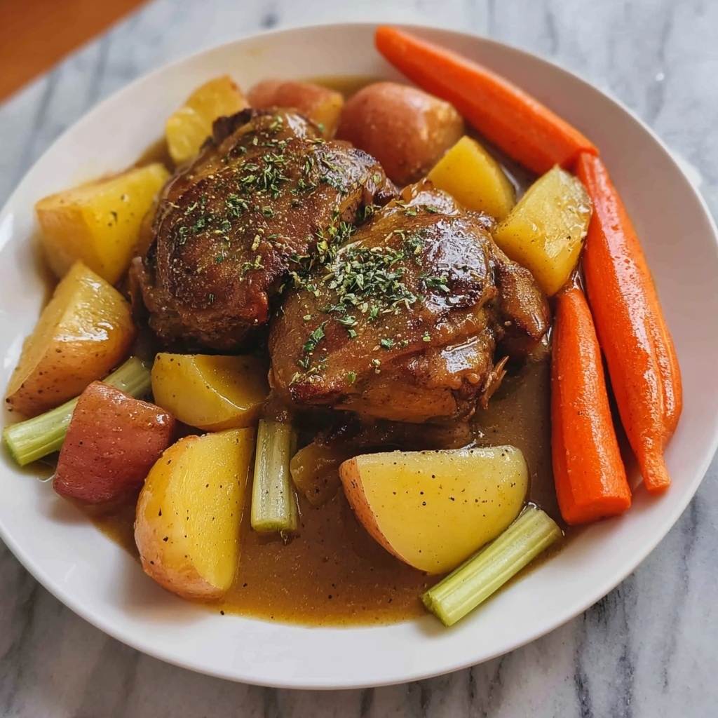 Crockpot Chicken Thigh Pot Roast Recipe - Recipe Image
