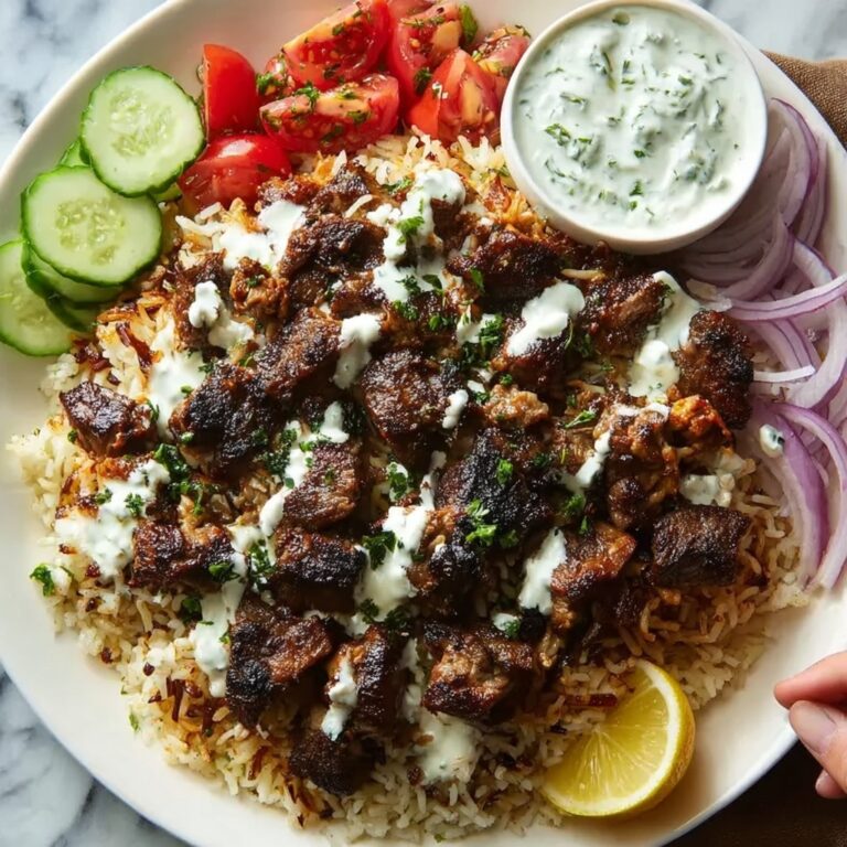 Shawarma Chicken and Rice with Garlic Yogurt Sauce Recipe