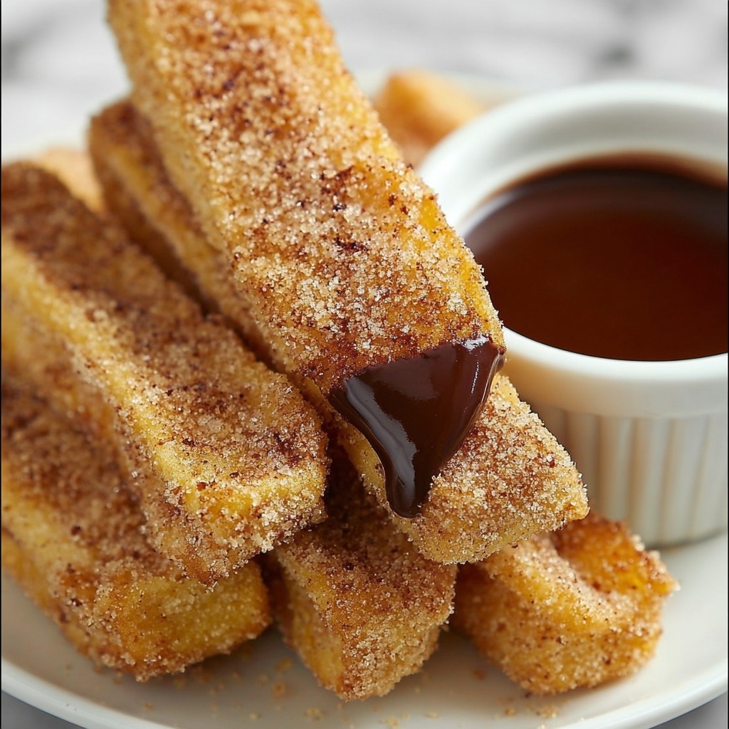 Baked Churro Chips with Chocolate Ganache Recipe - Recipe Image