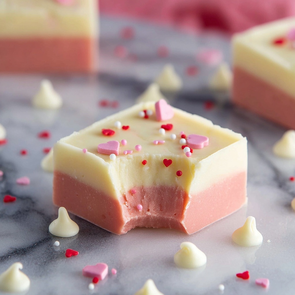 Valentine's Day White Chocolate Fudge Recipe - Recipe Image
