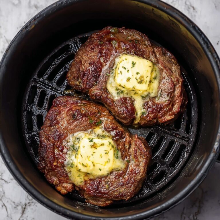Air Fryer Steak with Shallot Herb Butter Recipe