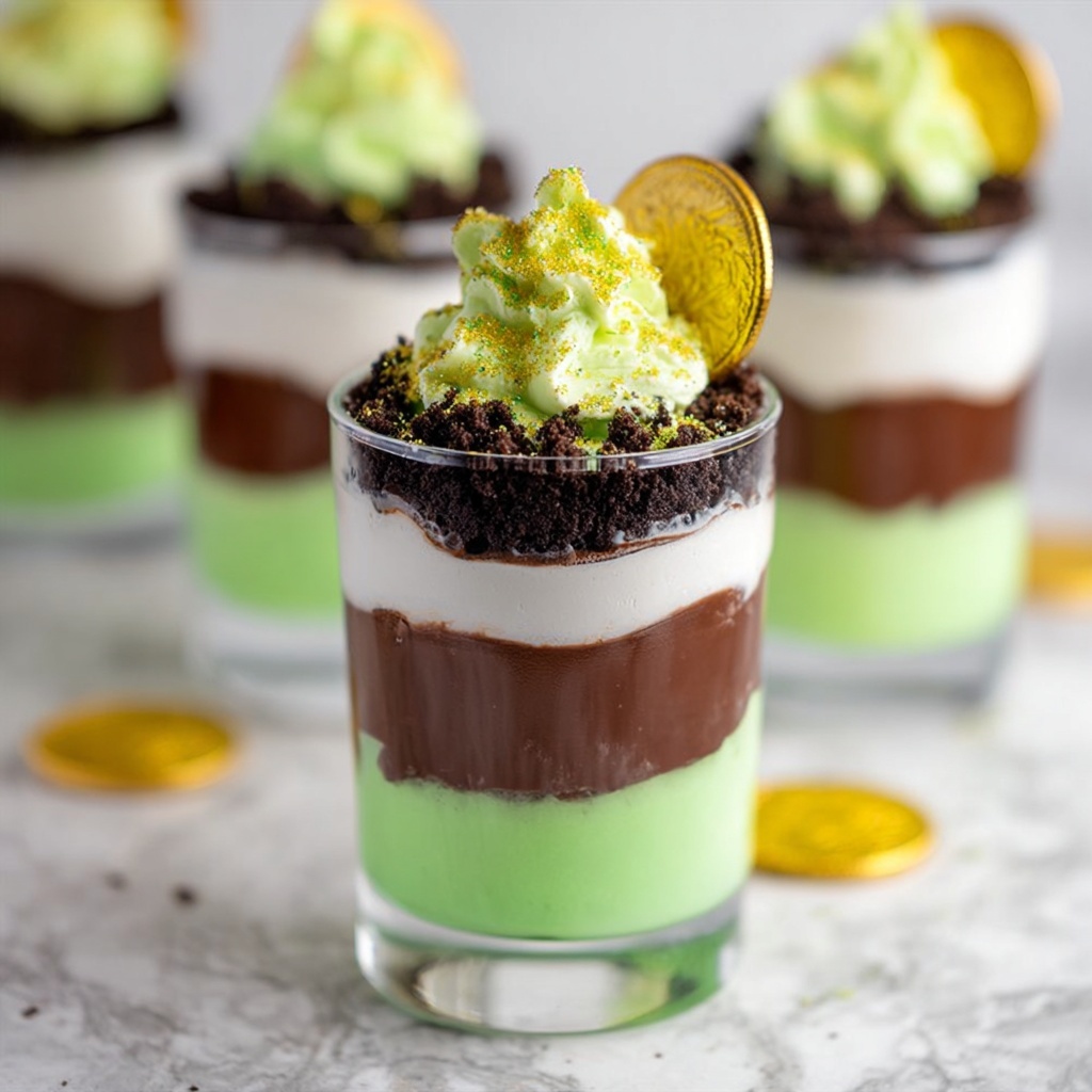 St. Patrick's Day Pudding Parfaits Recipe - Recipe Image