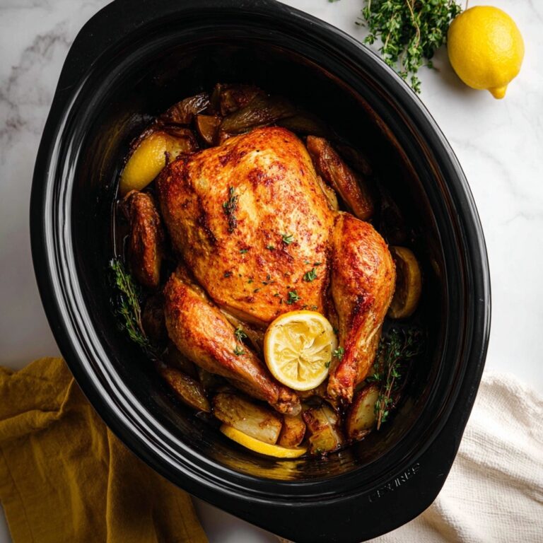 Crockpot Whole Chicken with Herb and Lemon Rub Recipe