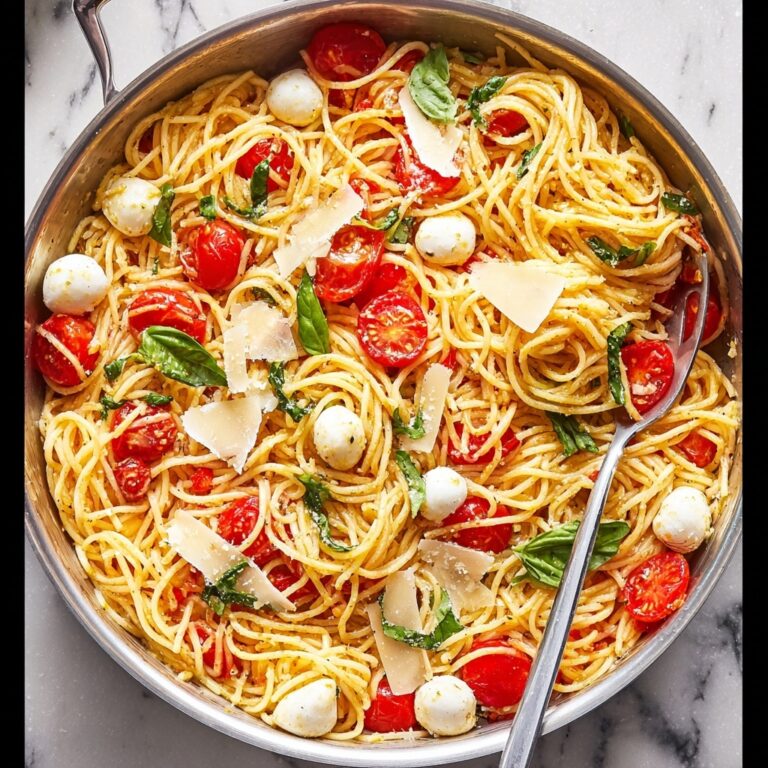 Tomato Basil Pasta with Mozzarella Pearls Recipe