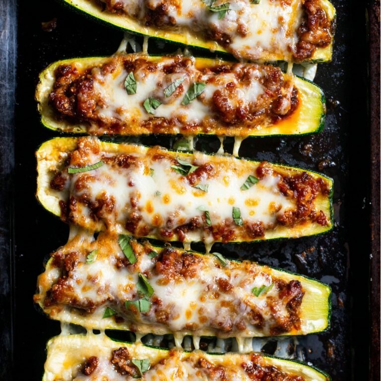 Easy Ground Beef Zucchini Boats Recipe