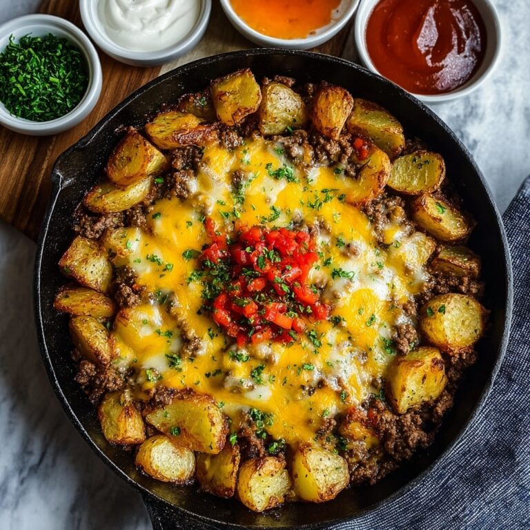 One-Pan Cheesy Meat & Potato Skillet Recipe