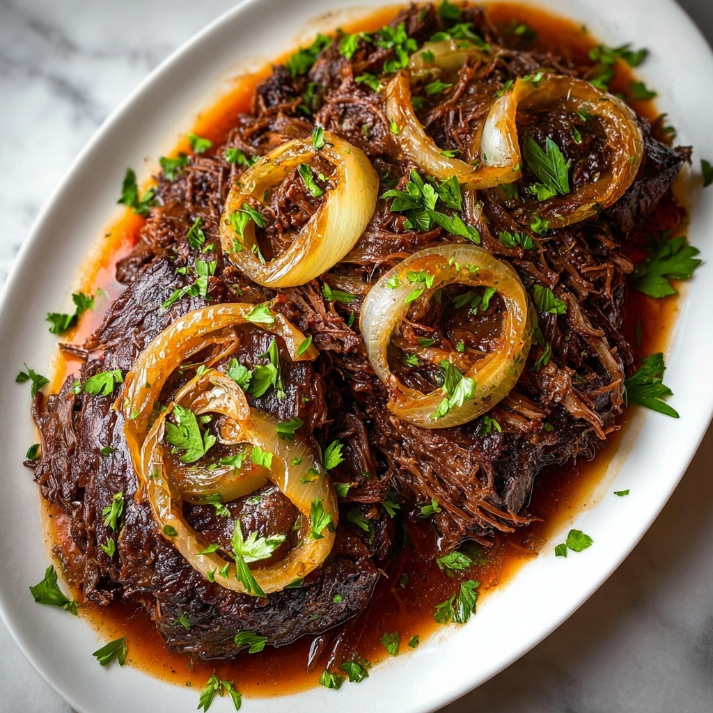 Sweet & Savory Caramelized Pulled Beef Brisket Recipe - Recipe Image