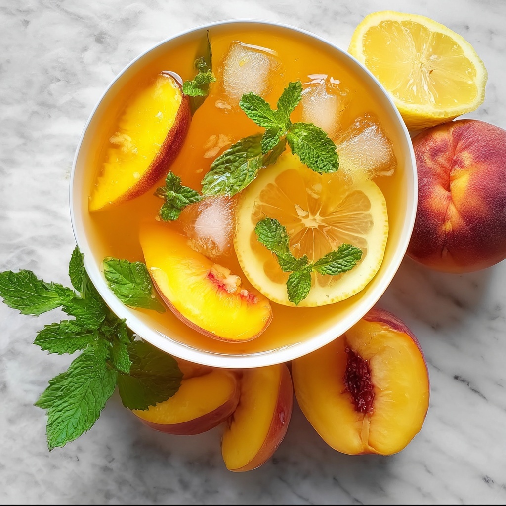 Refreshing Homemade Peach Lemonade Recipe - Recipe Image