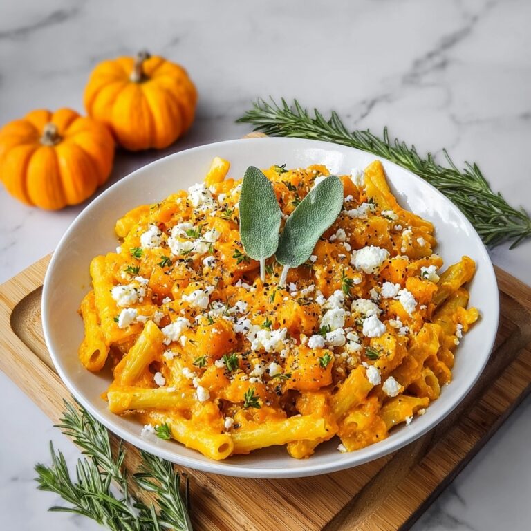 Pumpkin Pasta with Feta and Parmesan Recipe