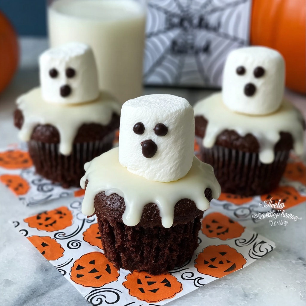 Marshmallow Ghost Cupcakes Recipe - Recipe Image