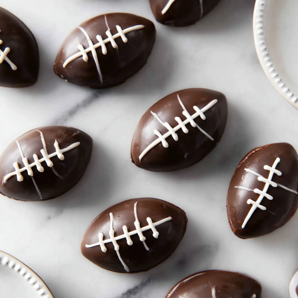 Peanut Butter Chocolate Footballs Recipe - Recipe Image