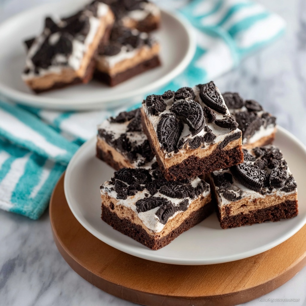 Oreo Brownie Cheesecake Bars Recipe - Recipe Image