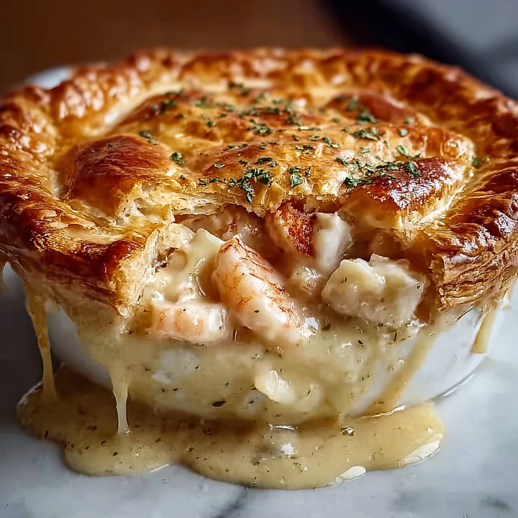 Irresistibly Comforting Cheddar Bay Biscuit Seafood Pot Pie Recipe - Recipe Image