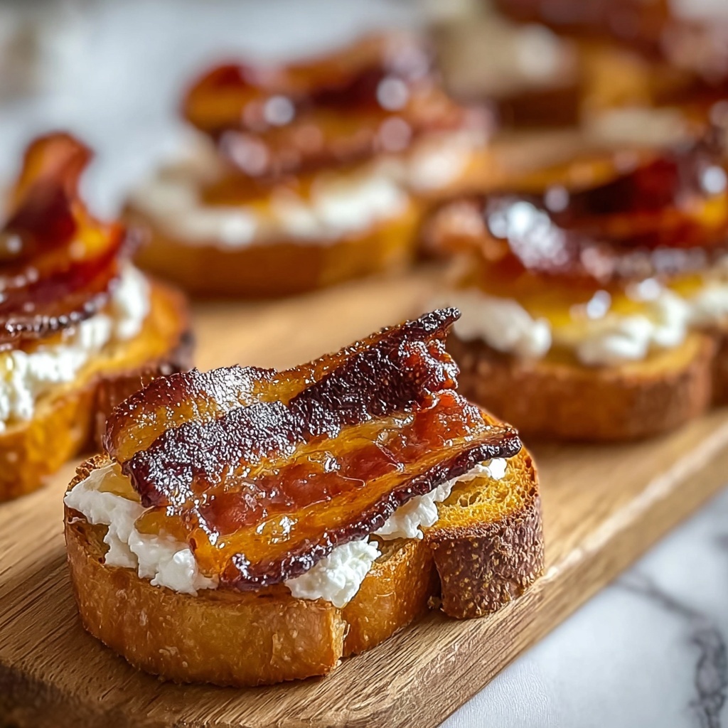 Million Dollar Bacon Crostini with Whipped Goat Cheese and Hot Honey Recipe - Recipe Image