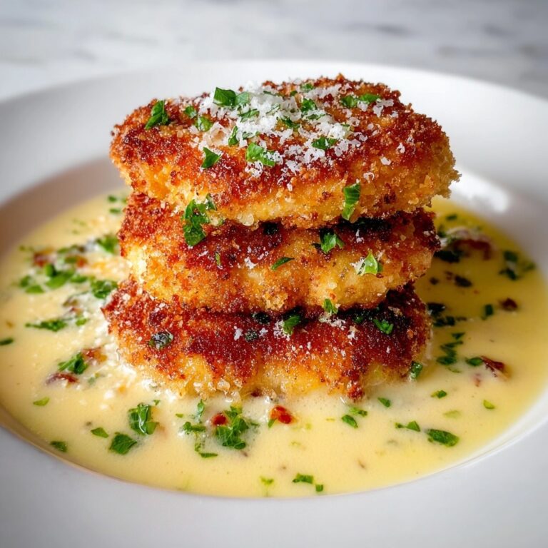 Crispy Parmesan Chicken with a Rich Garlic Sauce Recipe