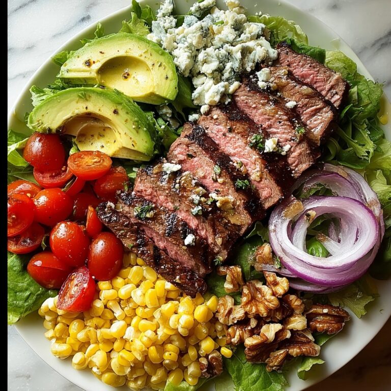 Grilled Balsamic Steak Salad with Creamy Gorgonzola and Sweet Corn Recipe