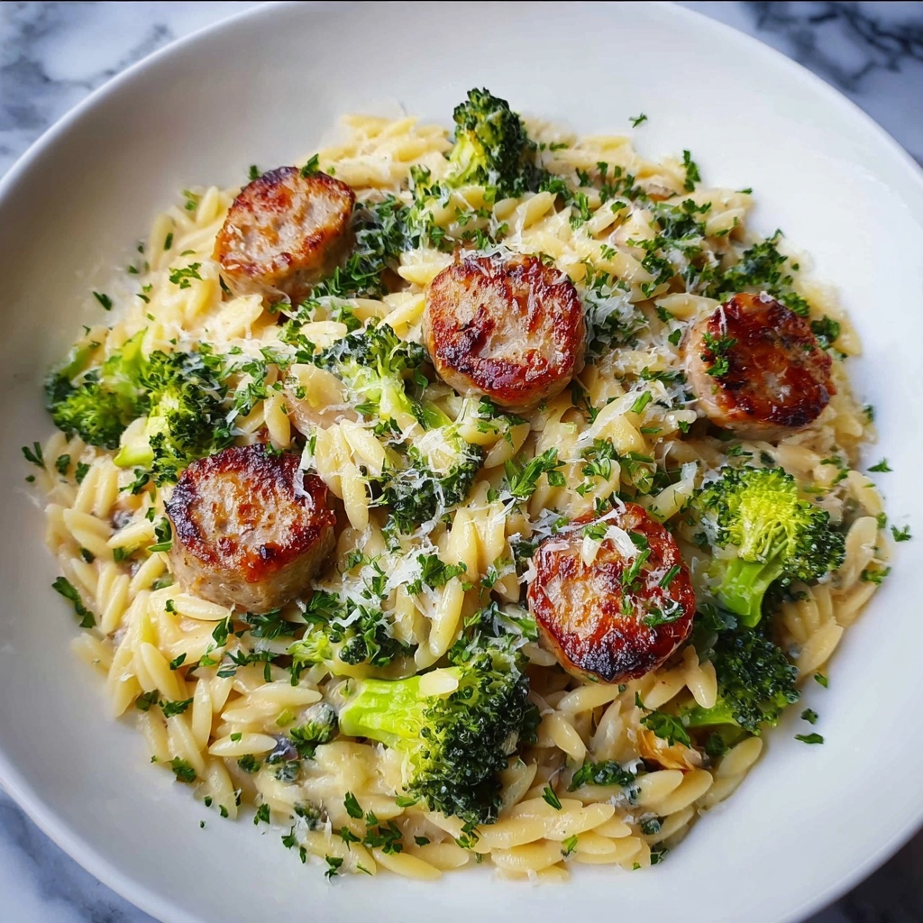 Chicken Sausage Broccoli Orzo Recipe - Recipe Image
