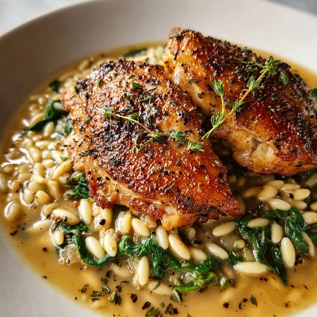 Slow Cooker Mustard Herb Chicken with Orzo Recipe - Recipe Image