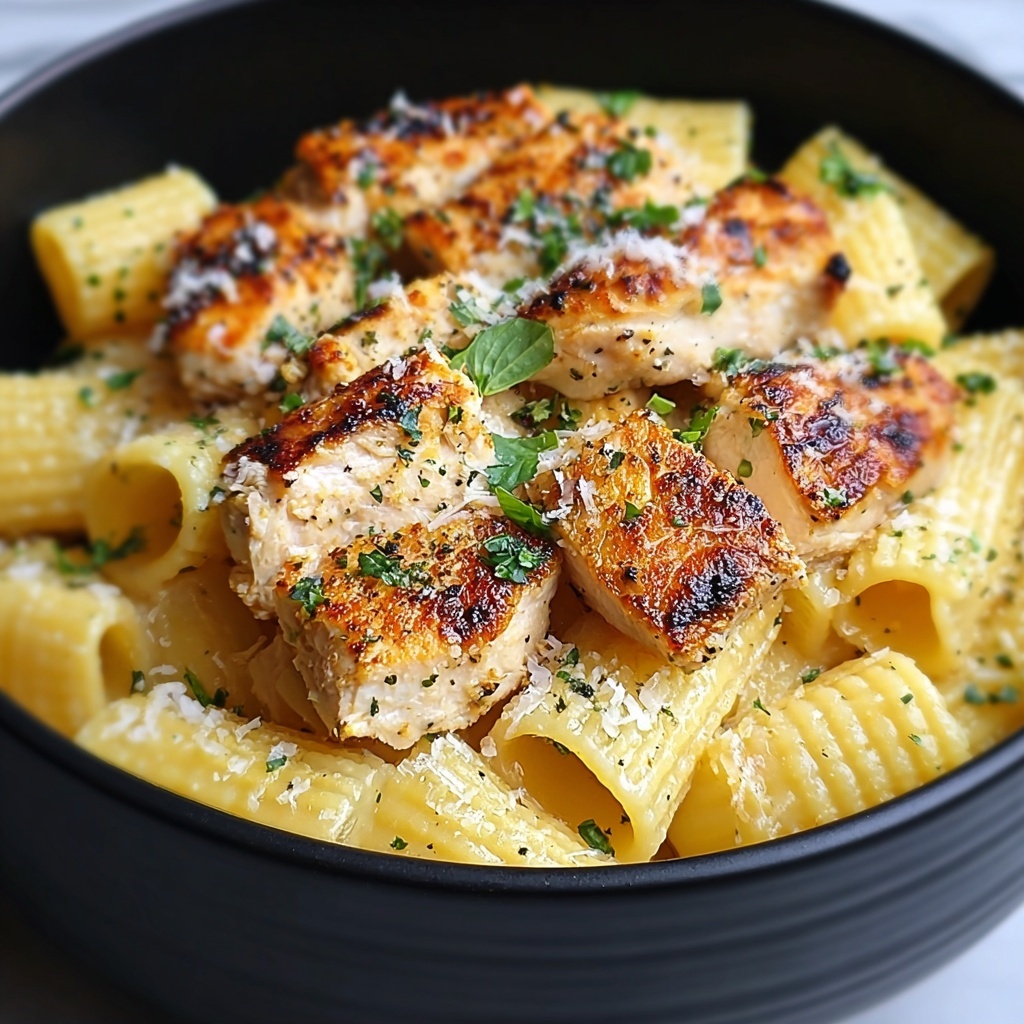 Garlic Butter Chicken with Rigatoni and Parmesan Recipe - Recipe Image