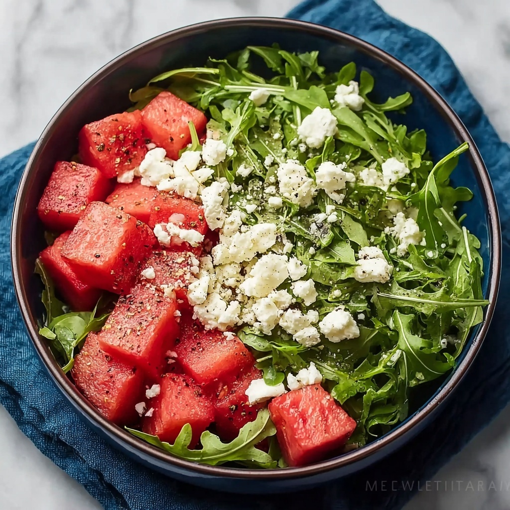 Watermelon Salad with Feta, Arugula, and Fresh Herbs Recipe - Recipe Image