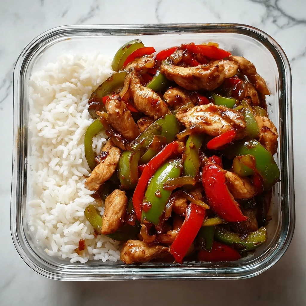Spicy Pepper Chicken Stir-Fry with Rice Recipe - Recipe Image