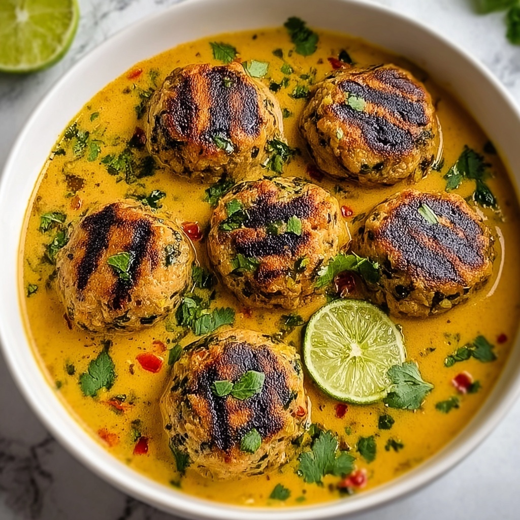 Thai Chicken Meatballs in Coconut Curry Sauce Recipe - Recipe Image