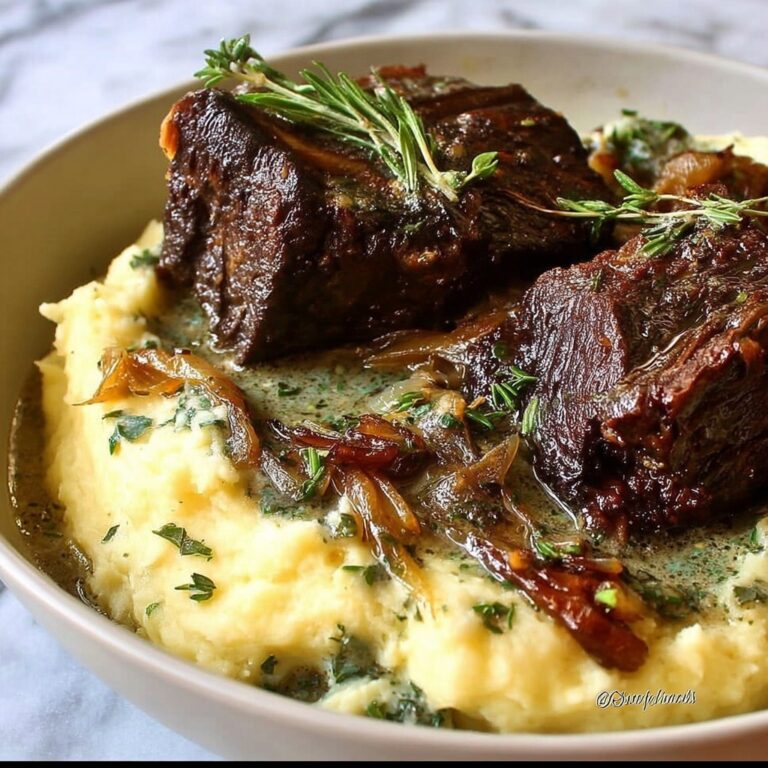 Slow-Braised Beef Short Ribs with Creamy Herb Sauce Recipe