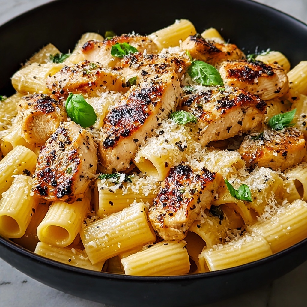 Garlic Butter Chicken with Rigatoni and Parmesan Recipe - Recipe Image
