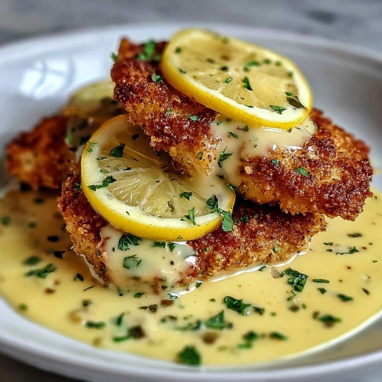 Lemon Pecorino Crusted Chicken with Creamy Lemon Sauce Recipe