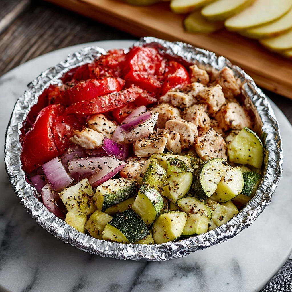 Low-Carb Foil Packet Chicken and Vegetable Dinner Recipe - Recipe Image