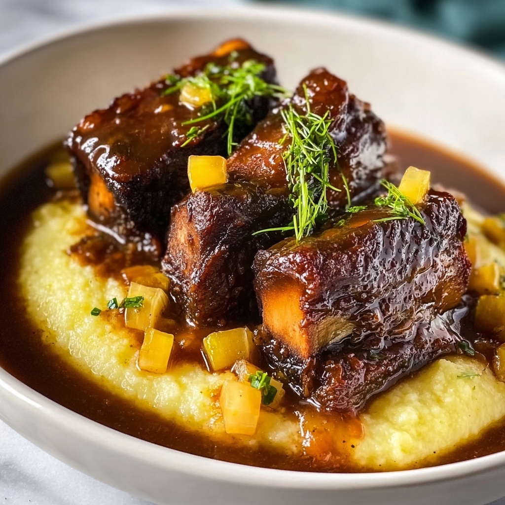 Braised Short Ribs & Lamb Shanks in Red Wine Herb Sauce Recipe - Recipe Image