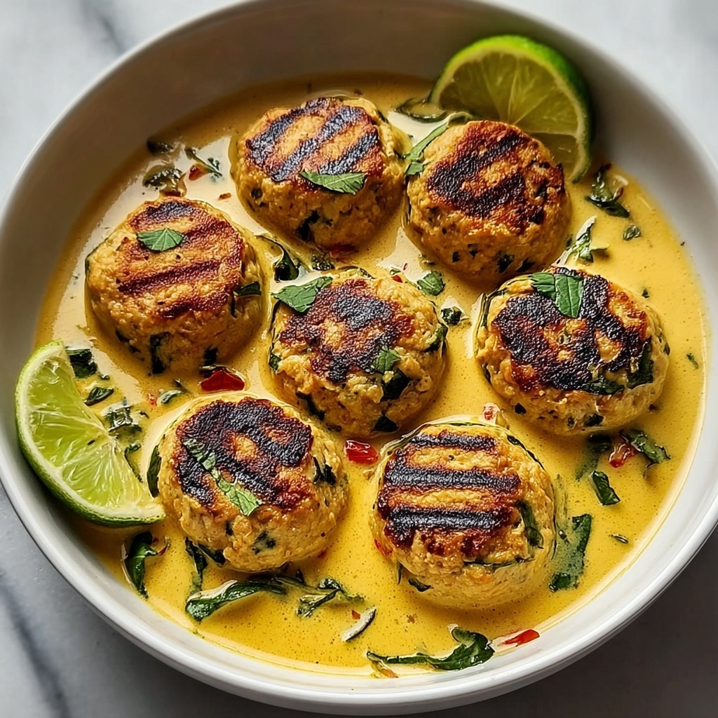 Thai Chicken Meatballs in Coconut Curry Sauce Recipe - Recipe Image