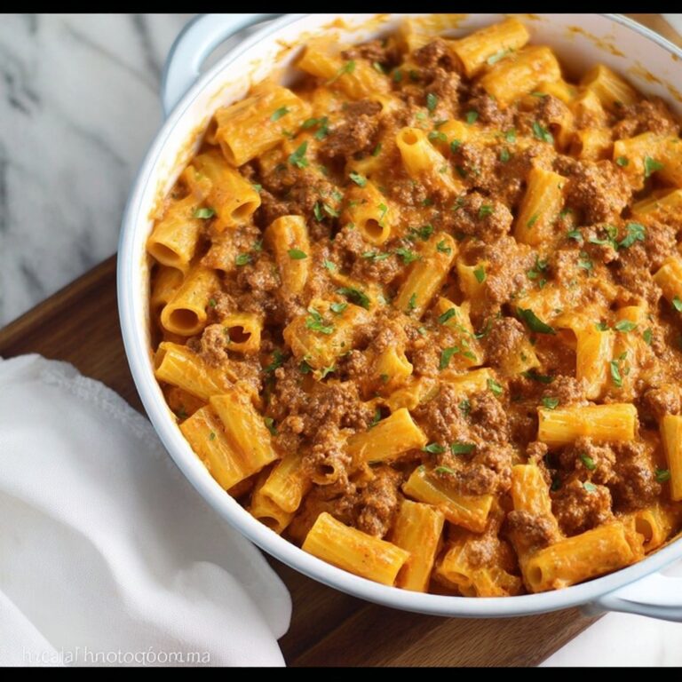 Ground Beef Pasta with Tomato Sauce and Parmesan Recipe