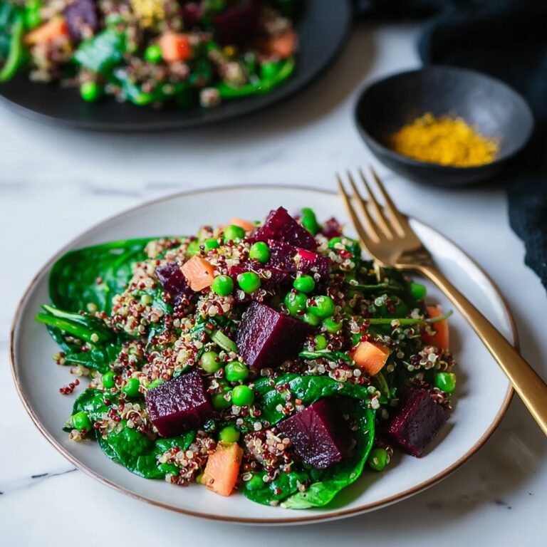 Colorful Beet Salad with Carrot, Quinoa & Spinach Recipe