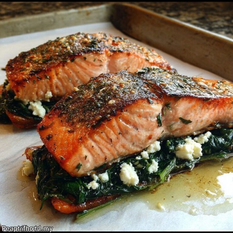Spinach and Feta Stuffed Salmon Recipe