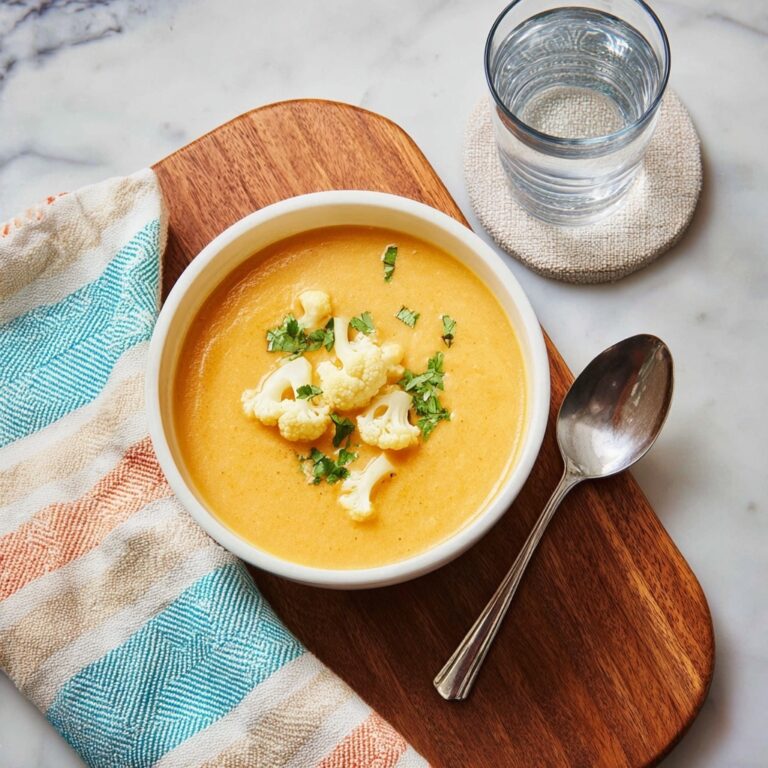 Roasted Garlic Cheddar Cauliflower Soup Recipe