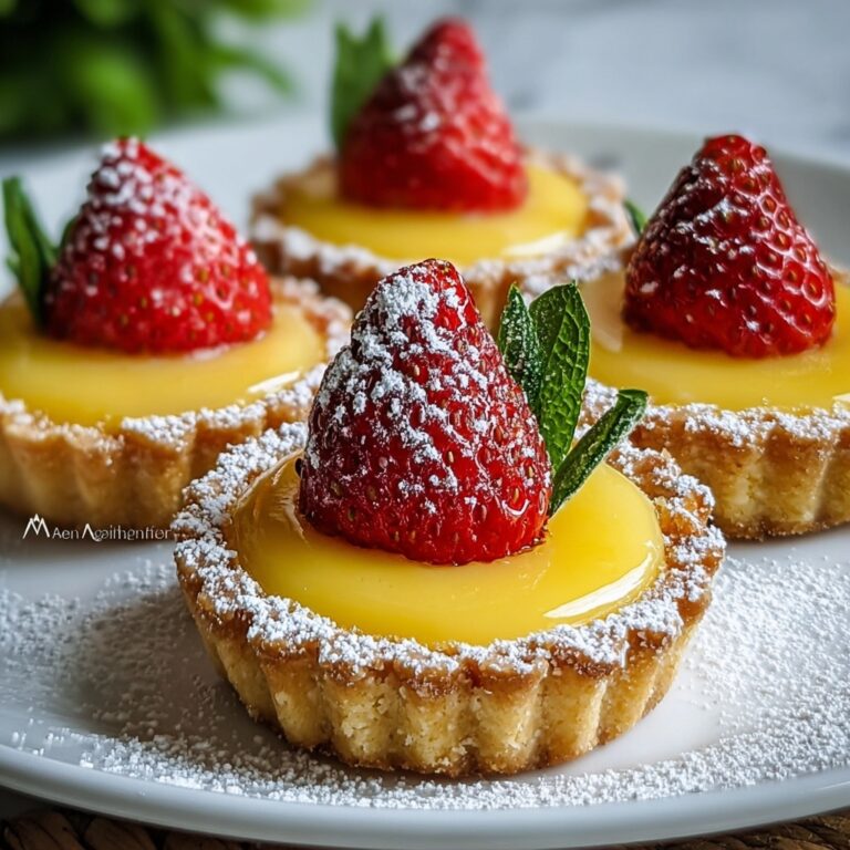 Indulgent Strawberry Honey Custard Tarts with Tangy Lemon Drizzle Recipe