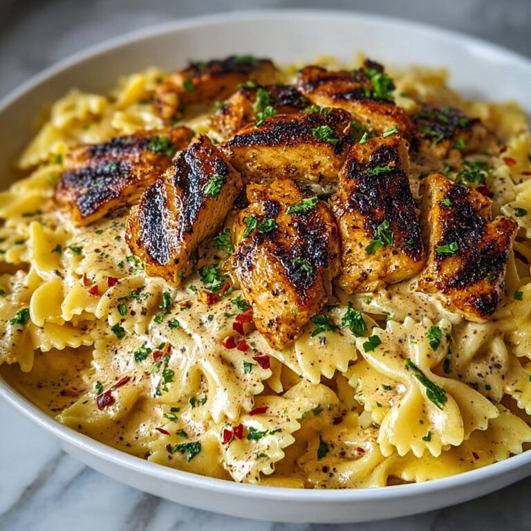 Creamy Cajun Chicken Bowtie Pasta with Garlic Cheese Sauce Recipe